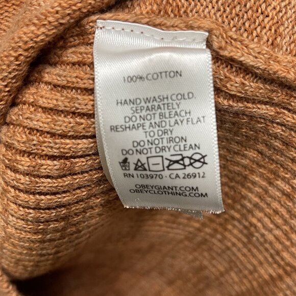 Obey Womens Long Sleeve Knit Cardigan Dress M V-Neck Button Front Rust Pink - Picture 5 of 9